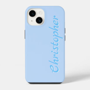 Coque Pour iPhone 14 Texture radiale bleu clair personnalisée
