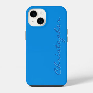 Coque Pour iPhone 14 Texture radiale bleue personnalisée 15