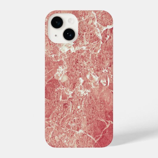 Coque Pour iPhone 14 Texture rose en marbre d'or (Verso)