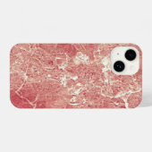 Coque Pour iPhone 14 Texture rose en marbre d'or (Verso Horizontal)