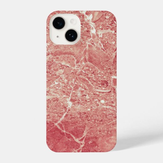 Coque Pour iPhone 14 Texture rose en marbre d'or (Verso)