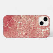 Coque Pour iPhone 14 Texture rose en marbre d'or (Verso Horizontal)