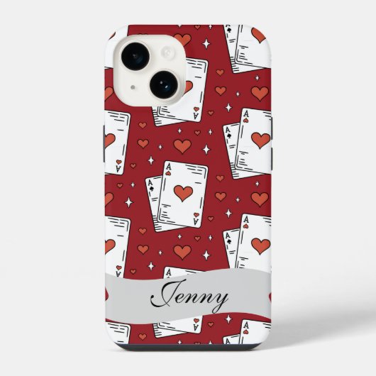 Coque Pour iPhone 14 Thème de poker unique (Verso)