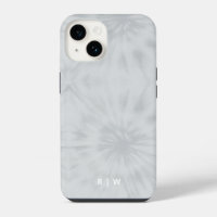 Tie Dye | Monogramme Gris Minimaliste Moderne