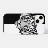 Coque Pour iPhone 14 Tigre Noir Blanc  (Verso Horizontal)