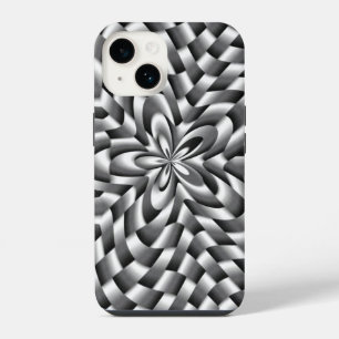 Coque Pour iPhone 14 Tissage de fleurs en acier inoxydable