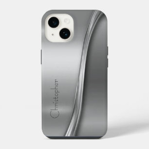Coque Pour iPhone 14 Titane Argent Poli Radial Métallisé iPhone 15