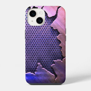 Coque Pour iPhone 14 Titane Polis rose radial métal iphone 15