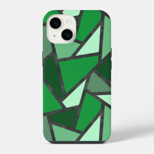 Coque Pour iPhone 14 Tons de motif en vitrail vert