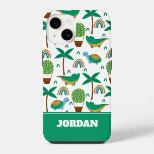 Coque Pour iPhone 14 Tortue Colorée Mignonne Motif Arc-en-Ciel d'Alliga