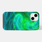 Coque Pour iPhone 14 TOURBILLON LUMINEUX ,bleu vibrant (Verso Horizontal)