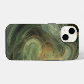 Coque Pour iPhone 14 TOURBILLON LUMINEUX / Vagues de fractales abstrait (Verso Horizontal)