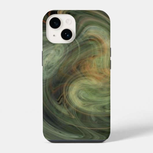 Coque Pour iPhone 14 TOURBILLON LUMINEUX / Vagues de fractales abstrait (Verso)