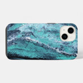 Coque Pour iPhone 14 Tourbillon Noir Vert (Verso Horizontal)
