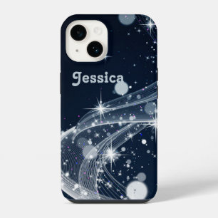 Coque Pour iPhone 14 Tourbillons d'étoiles brumeuses et nom personnalis