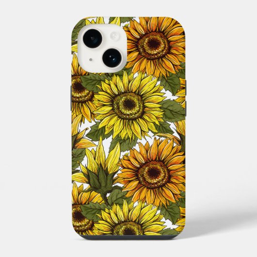 Coque Pour iPhone 14 Tournesol à main (Verso)