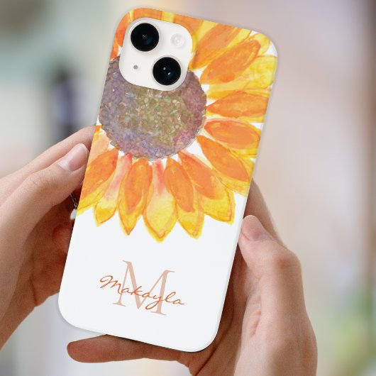 Coque Pour iPhone 14 Tournesol monogramme