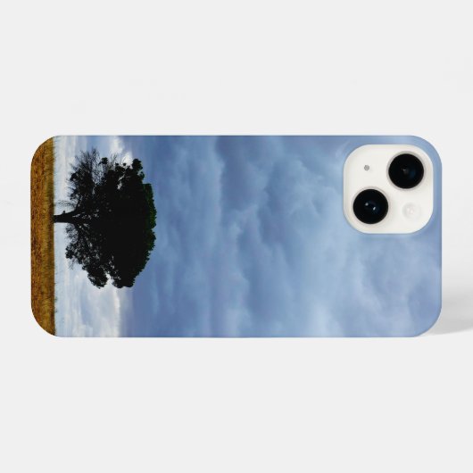 Coque Pour iPhone 14 Tree in an empty field (Verso Horizontal)