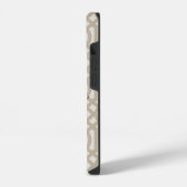 Coque Pour iPhone 14 Trellis Monogramme Beige Rustique (Côté gauche)