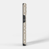 Coque Pour iPhone 14 Trellis Monogramme Beige Rustique (Côté droit)