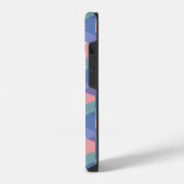 Coque Pour iPhone 14 Triangles bleu et corail (Côté gauche)