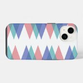 Coque Pour iPhone 14 Triangles bleu et corail (Verso Horizontal)