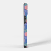 Coque Pour iPhone 14 Triangles bleu et corail (Côté droit)
