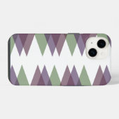 Coque Pour iPhone 14 Triangles mauve et vert (Verso Horizontal)