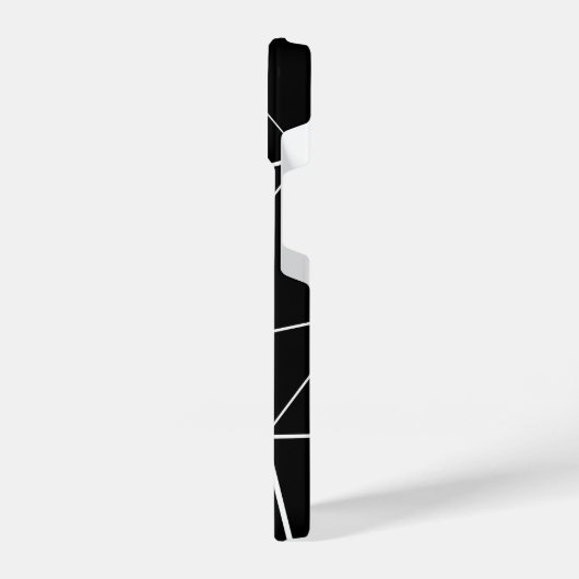 Coque Pour iPhone 14 Triangles noirs géométriques lignes blanches Monog (Côté gauche)