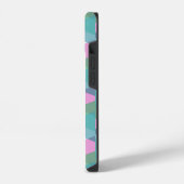 Coque Pour iPhone 14 Triangles rose et vert (Côté gauche)