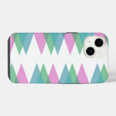 Coque Pour iPhone 14 Triangles rose et vert (Verso Horizontal)