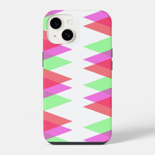 Coque Pour iPhone 14 Triangles rouge et vert (Verso)
