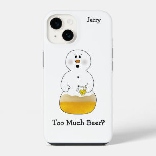 Coque Pour iPhone 14 Trop de Bière Bonhomme de Neige