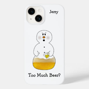 Coque Pour iPhone 14 Trop de bière Snowman