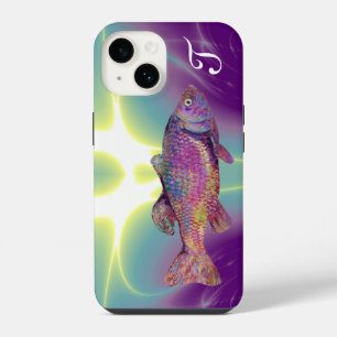 Coque Pour iPhone 14 TRUITE ARC-EN-CIEL COLORÉE Monogramme