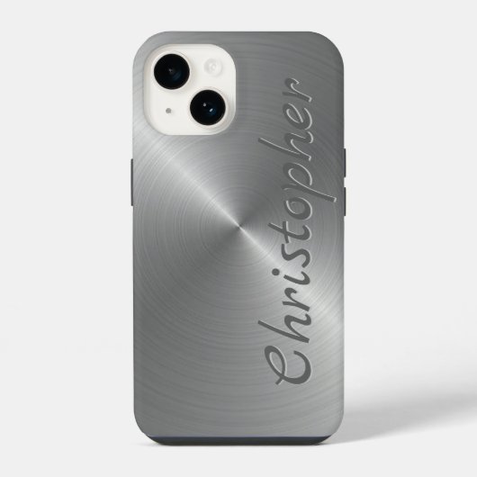 Coque Pour iPhone 14 Ttitane acier inoxydable métal (Verso)