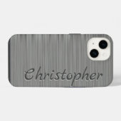 Coque Pour iPhone 14 Ttitane acier inoxydable métal (Verso Horizontal)