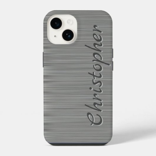 Coque Pour iPhone 14 Ttitane acier inoxydable métal (Verso)