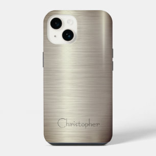 Coque Pour iPhone 14 Ttitane or acier inoxydable Imprimer iphone 15