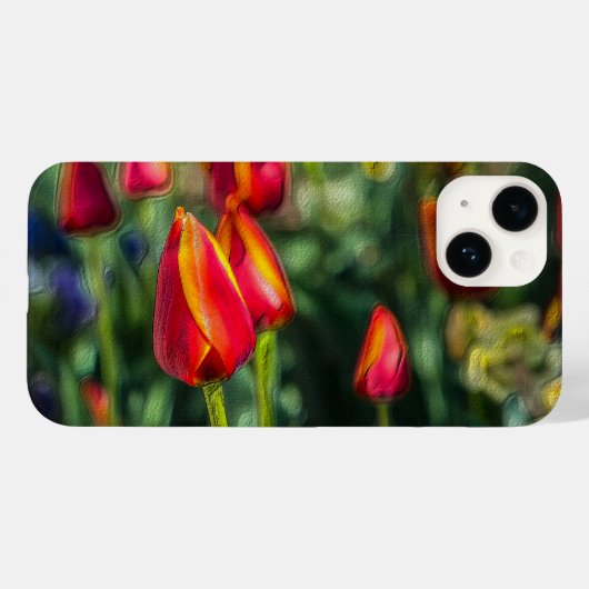 Coque Pour iPhone 14 Tulip Garden coque iphone texturé (Verso (horizontal))