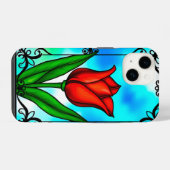 Coque Pour iPhone 14 Tulipe rouge vibrant (Verso Horizontal)