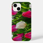 Coque Pour iPhone 14 Tulipes Roses Et Blanches coque iphone (Verso)