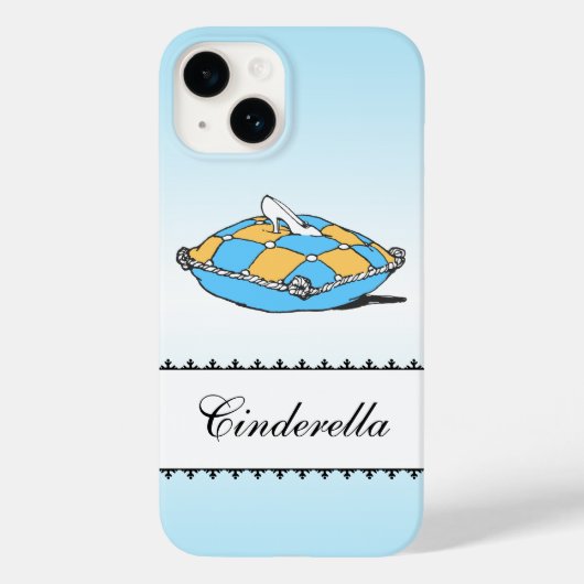 Coque Pour iPhone 14 Turquoise Coussin coque iphone Cinderella personna (Verso)