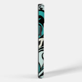 Coque Pour iPhone 14 Turquoise Floral Grilles iPhone 14 Coque (Verso / Droite)