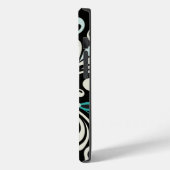 Coque Pour iPhone 14 Turquoise Floral Grilles iPhone 14 Coque (Verso / Gauche)