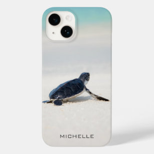 Coque Pour iPhone 14 Turtle Beach Voyage Nom personnalisé   Nature