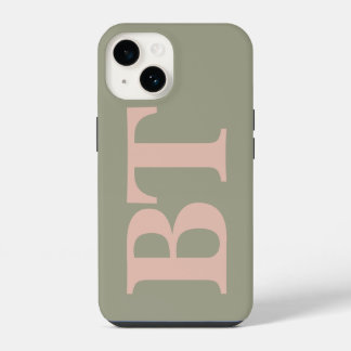 Coque Pour iPhone 14 Typographie moderne Initiales personnalisées Monog