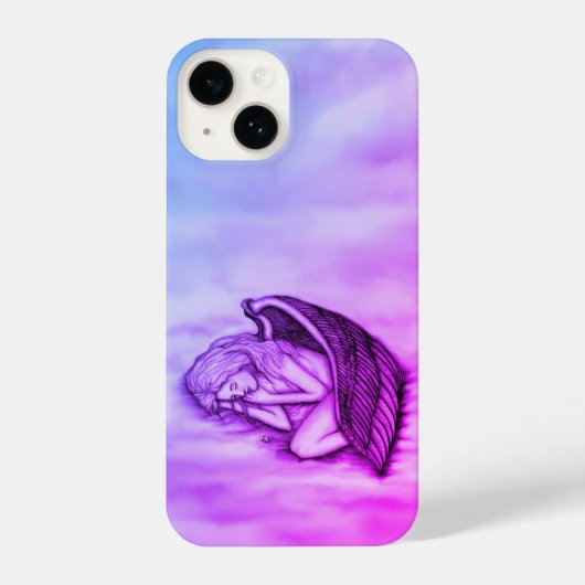 Coque Pour iPhone 14 Un Ange endormi sur les nuages des cieux (Verso)