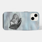 Coque Pour iPhone 14 Un ange endormi sur les nuages du ciel (Verso Horizontal)