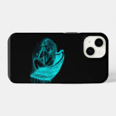 Coque Pour iPhone 14 Un Angle endormi en noir et vert (Verso Horizontal)